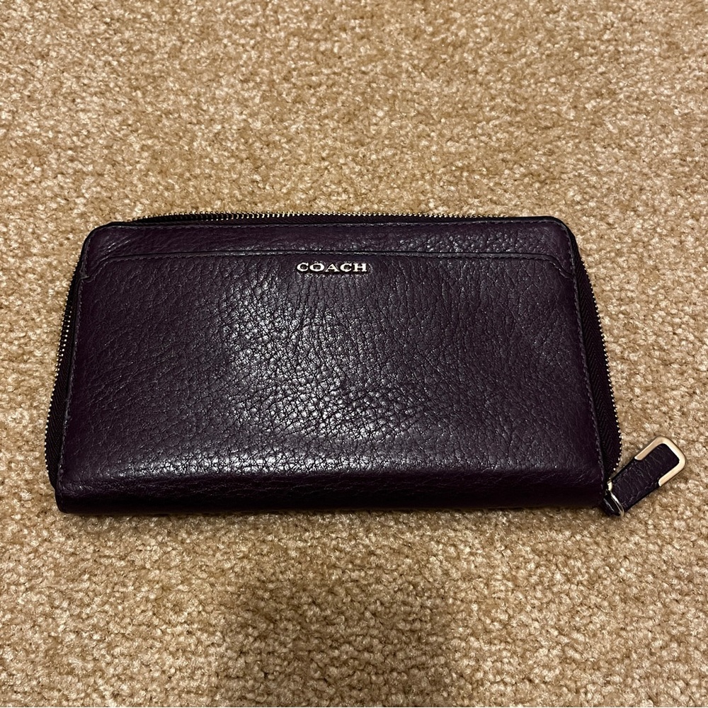 Coach Purple Leather Wallet
